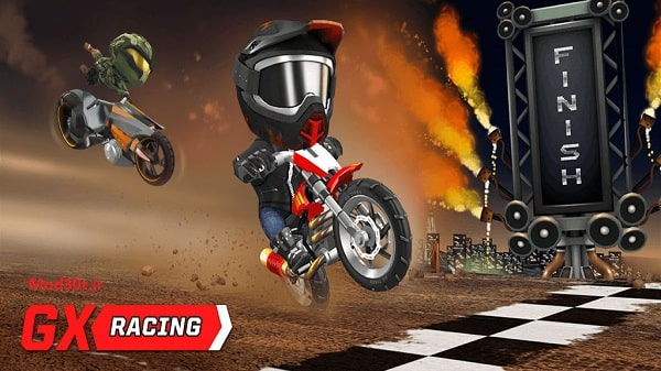 دانلود بازی موتورسواری حرکات آکروباتیک با موتوکراس اندروید GX Racing