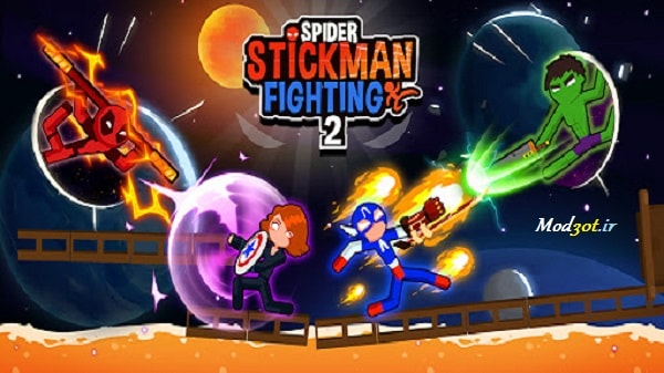 دانلود بازی اکشن مبارزه استیکمن عنکبوت 2 اندروید Spider Stickman Fighting 2