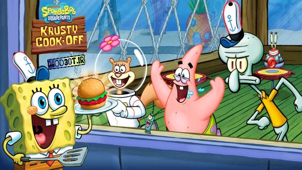 دانلود نسخه مود بازی آشپزی باب اسفنجی اندروید SpongeBob Krusty Cook Off