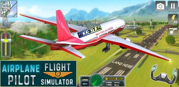 دانلود نسخه پول بی نهایت بازی شبیه سازی پرواز اندروید Flight Simulator
